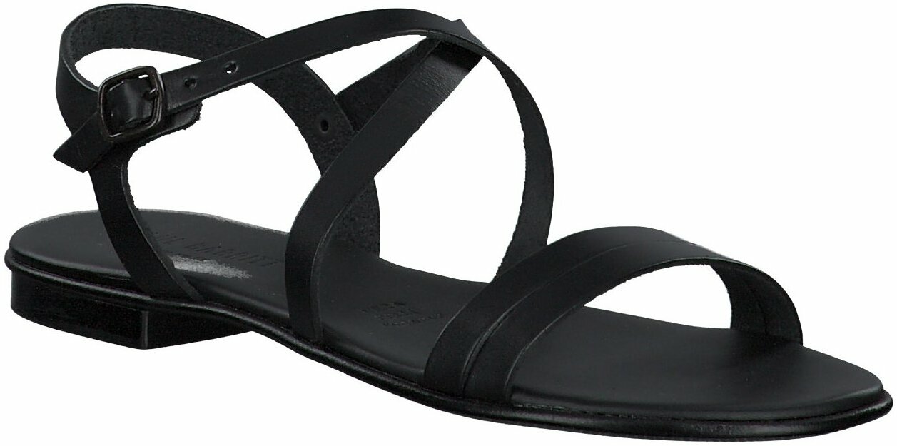 Leder Sandalen in Schwarz Leder Sandalen in Schwarz