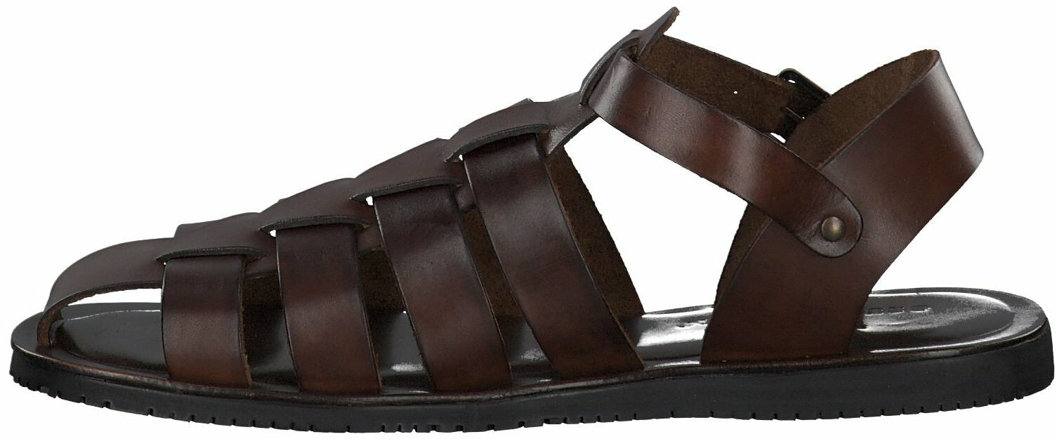 Bruce Brown Herren Sandalen Aus Leder In Dunkelbraun Sandalen Fur Herren Braun Leder Herrenschuhe Sandalen