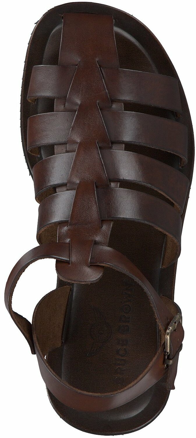 Bruce Brown Herren Sandalen Aus Leder In Dunkelbraun Sandalen Fur Herren Braun Leder Herrenschuhe Sandalen