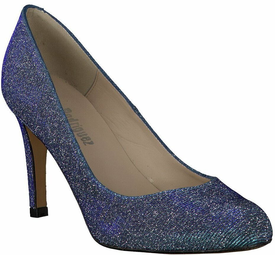 Eddie Rodriguez Leder Pumps In Blau Metallic Pumps 603028 Blau Textil Damenschuhe Pumps